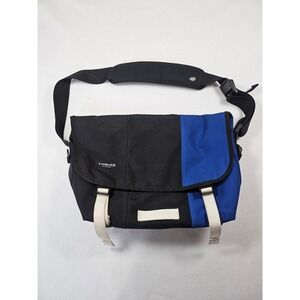 Timbuk2 Classic Messenger Bag Medium Black Blue Nylon Crossbody Laptop Commuter
